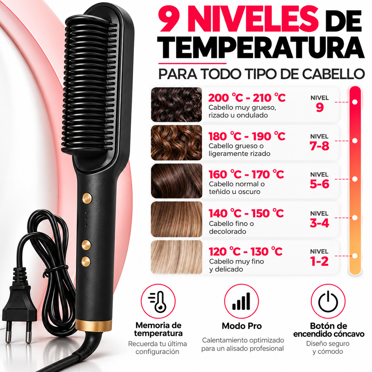 LUMA · Cepillo alisador térmico