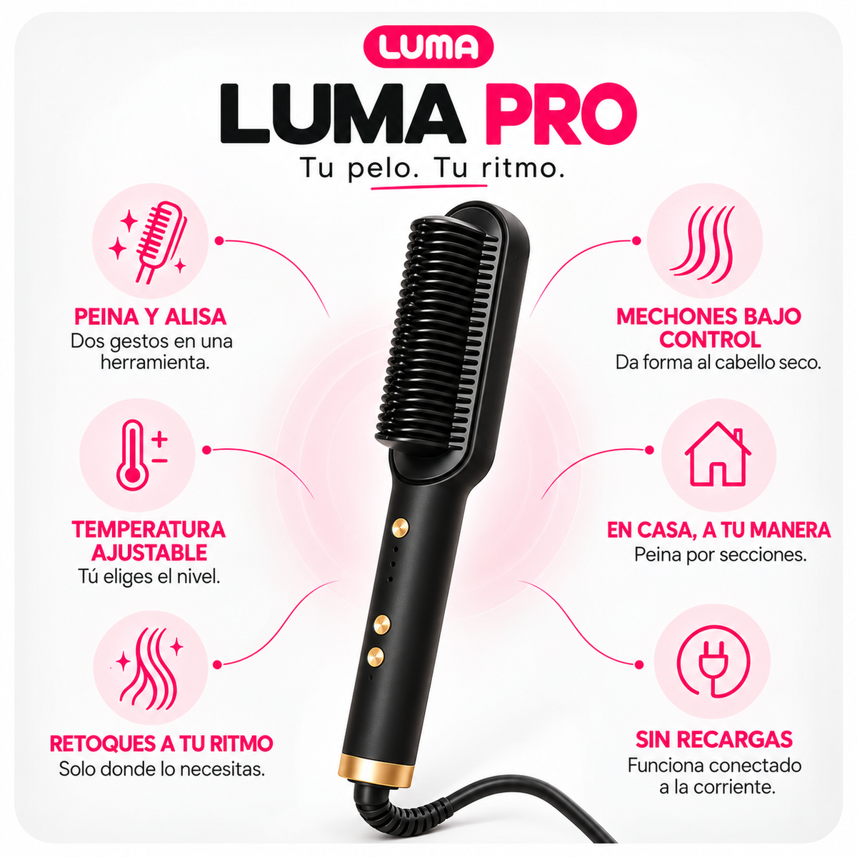 LUMA · Cepillo alisador térmico
