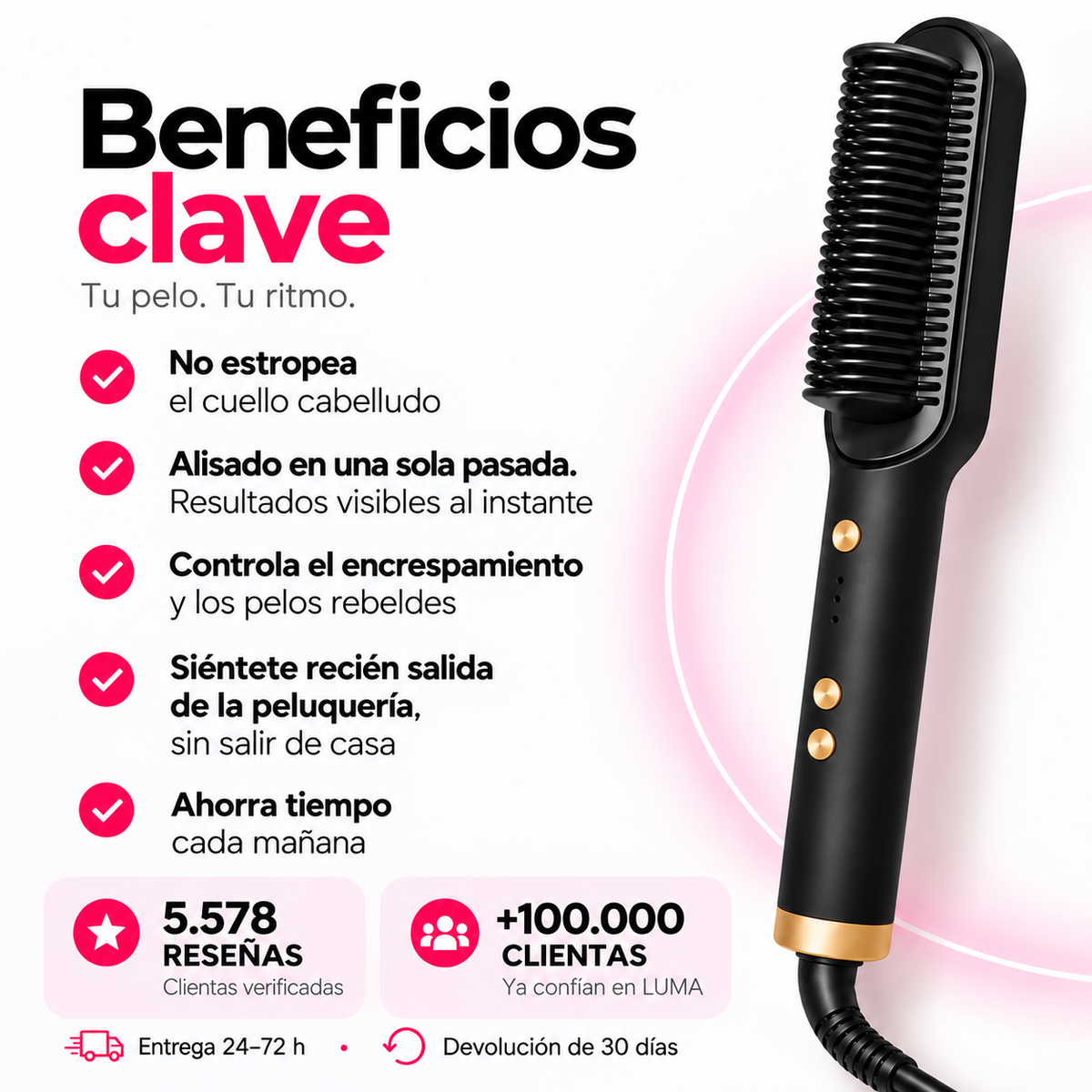 LUMA · Cepillo alisador térmico